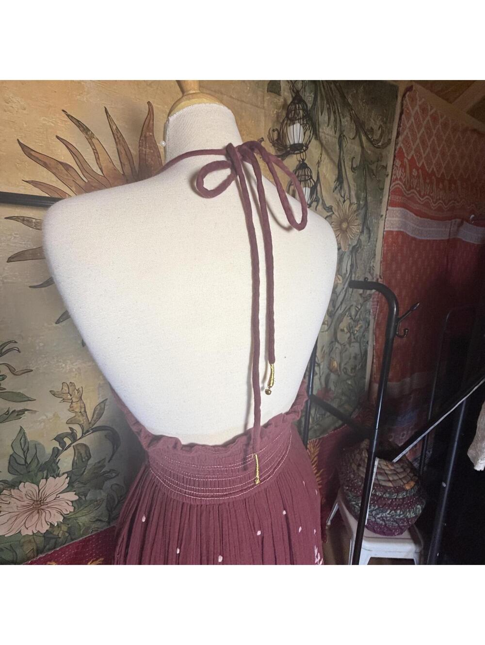 Free People Real Love Embroidered Maxi Dress size M - Picture 7 of 8